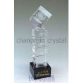 2015 Personalized Clear Crystal Trophy With Black Base For Business Group Honor Awards